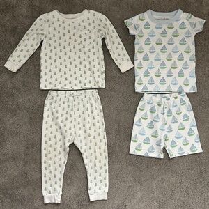 Two pairs Pima cotton pajamas 18-24m